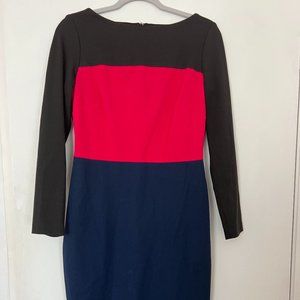 Banana Republic Color Block Dress in Pink Navy Black size 12P